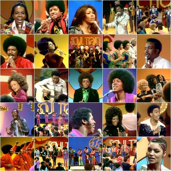 Soul Train Performers &#39;71-&#39;72: (Row 1) Gladys Knight, Michael Jackson, Tina  Turner, Wilson Pickett, The O&#39;Jays. (Row 2) Eugene Record of the Chi-Lites,  Jean Knight, Soul Train dancers, The Staple Singers, Jerry